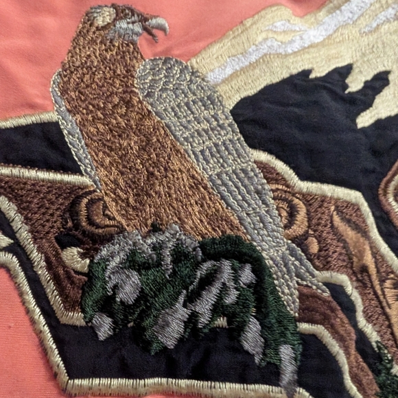 Rare Vintage Bogner Ski Snowsuit 80s Western Bavarian Mountain Eagle Coral Pink - Picture 7 of 16